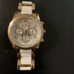 Michael Kors Rose Gold and White Women's Chronograph Watch